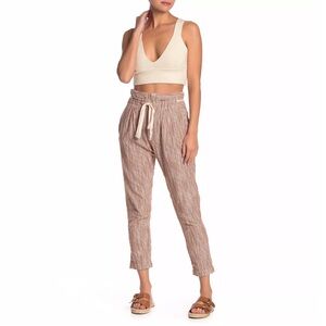Free People Light As Sunrise Caraway Striped Taper Pant